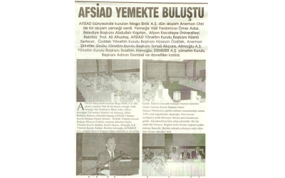 AFSİAD YEMEKTE BULUŞTU -Kurtuluş Gazetesi- 07.Ağustos.2008
