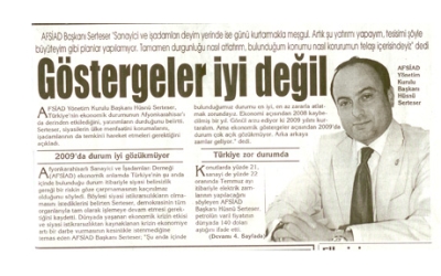 GÖSTERGELER İYİ DEĞİL - Kocatepe Gazetesi - 28.Haziran.2008