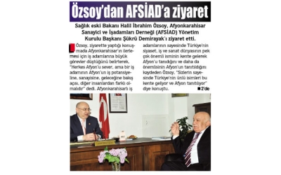 Özsoy''dan AFSİAD'' a ziyaret- Gazete3 - 12.05.2009',
