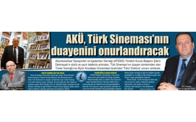 AKÜ,Türk sineması''nın duayenini onurlandıracak -Gazete 3- 29.Kasım.2011'