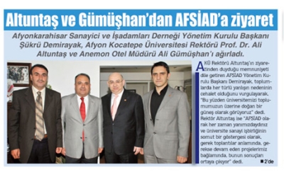 Altuntaş ve Gümüşhan''dan AFSİAD''a ziyaret- Gazete3-23.Mayıs.2009'