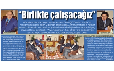 "BİRLİKTE ÇALIŞACAĞIZ" Gazete3- 13.Ocak.2011',