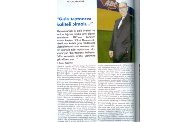 Gıda Toptancısı Kaliteli Olmalı - Bölgevizyon Dergisi-Haziran 2008'