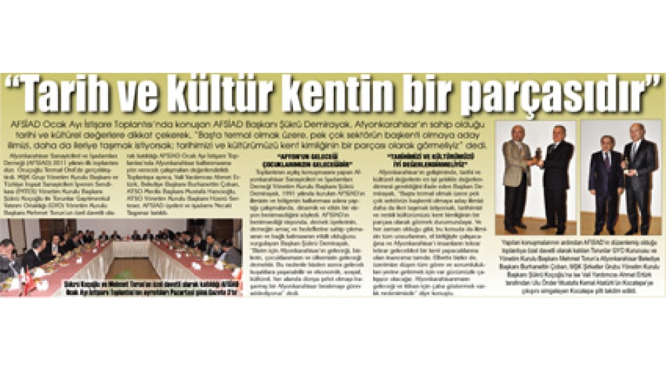 'Tarih ve Kültür kentin bir parçasıdır - Gazete3 - 29.Ocak.2011'